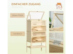 New PawHut Kleintierkäfig 5 Etagen mit Gitterdach