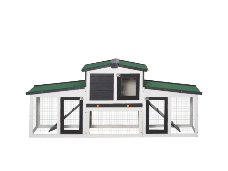 Outlet PawHut Kleintierstall mit Freigehege 204 x 45 x 80 cm