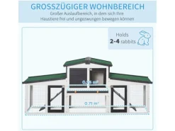 Outlet PawHut Kleintierstall mit Freigehege 204 x 45 x 80 cm