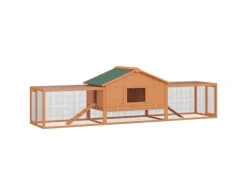 PawHut Kleintierstall mit 2 Freigehegen und 2 Rampen 309 x 79 x 86 cm