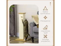 PawHut Kratzbaum 80 cm mit Spielball Kratzsäule aus Sisalseil