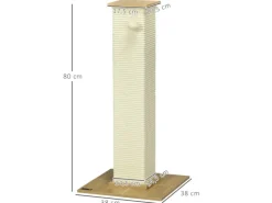 PawHut Kratzbaum 80 cm mit Spielball Kratzsäule aus Sisalseil