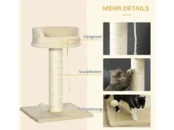 Clearance PawHut Kratzbaum 85 cm mit Liegefläche Plüsch-Kletterbaum Spielball