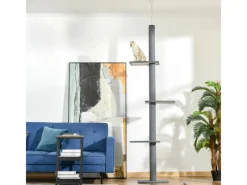 PawHut Kratzbaum Deckenhoch 228-260 cm mit 3 Ebenen Spielbaum