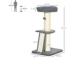 Clearance PawHut Kratzbaum 92H cm mit Kratzbrett und Spielball