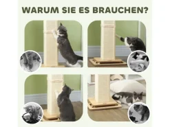 Sale PawHut Kratzstamm Kratzsäule MDF Sisal Eiche 39,5L x 39,5B x 87H cm