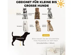 PawHut Pet Playpen Welpenzaun aus Stahl Schwarz 80L x 1,5B x 100H cm