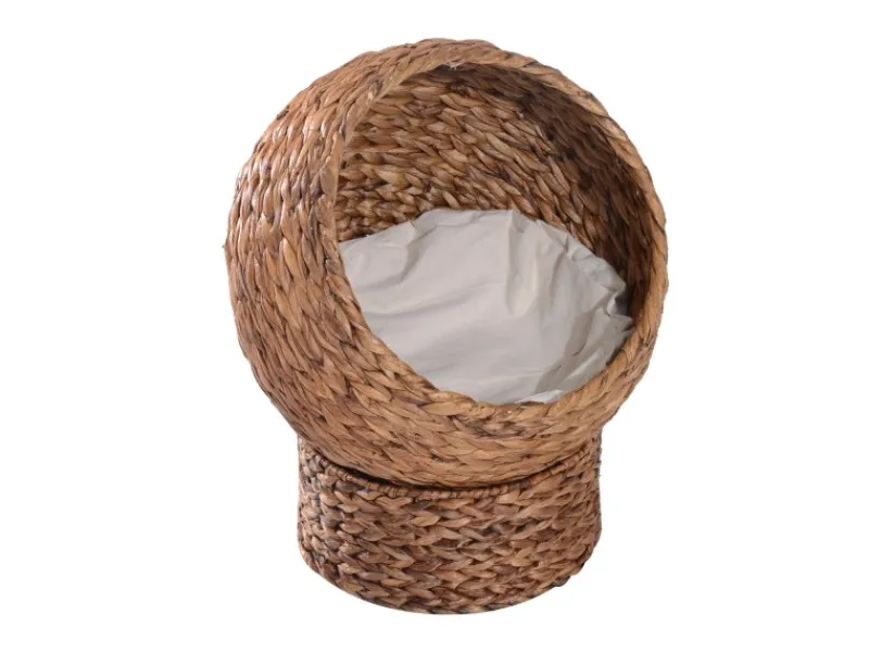 PawHut Rattan Katzenkorb mit Kissen