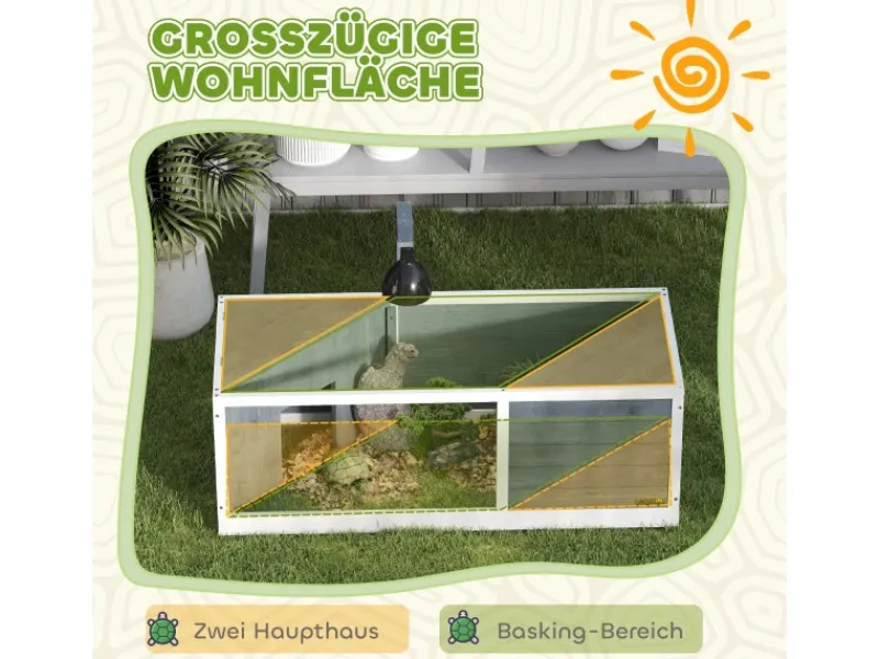 Hot PawHut Schildkrötenhaus Tannenholz Pmma Grau 120L x 50B x 40H cm
