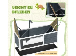 Hot PawHut Schildkrötenhaus Tannenholz Pmma Grau 120L x 50B x 40H cm