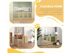 PawHut Schutzgitter Kiefernholz Naturholz 204L x 36B x 75H cm