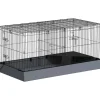 PawHut Small Animal Cage Stahl Oxfordstoff Schwarz 121L x 61B x 61H cm