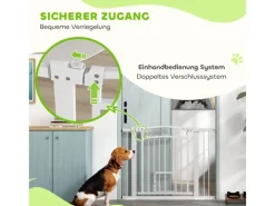 Clearance PawHut Türschutzgitter 76-104 cm Absperrgitter Stahl PA Weiß 76-104L x 77H cm