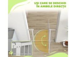 Clearance PawHut Türschutzgitter 76-104 cm Absperrgitter Stahl PA Weiß 76-104L x 77H cm