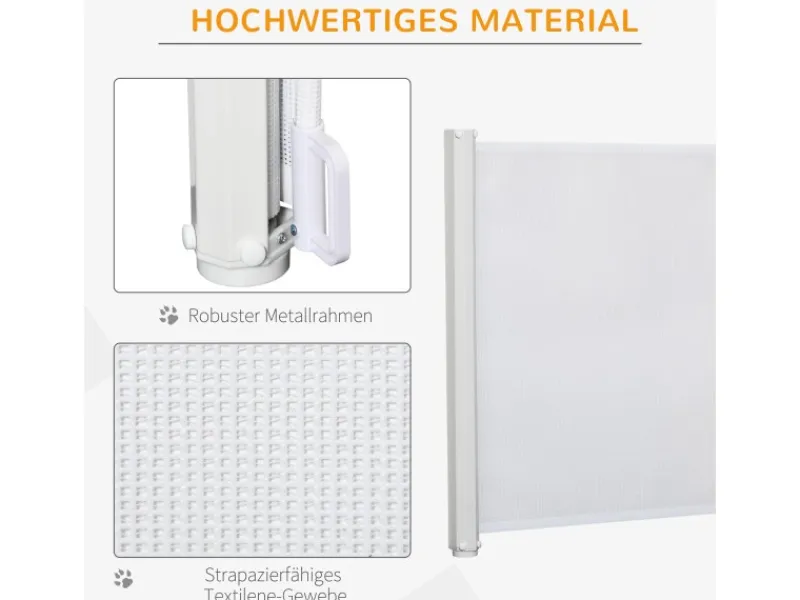 PawHut Türschutzgitter Ausziehbar Rollo 115 x 82,5 cm