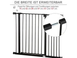 PawHut Türschutzgitter Klemmbefestigung 76-107 x 76 cm