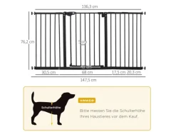 PawHut Türschutzgitter mit 3 Verschiedene Verlängerungen