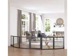 Hot PawHut Türschutzgitter mit Fußstütze 432 x 36 x 70cm