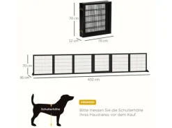 Hot PawHut Türschutzgitter mit Fußstütze 432 x 36 x 70cm