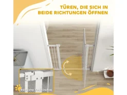 PawHut Türschutzgitter Stahl Kunststoff Weiß 76-104B x 94H cm