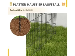Online PawHut Welpenauslauf Hundelaufstall Metall Schwarz 61L x 4B x 76H cm