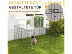 Online PawHut Welpenauslauf Hundelaufstall Metall Schwarz 61L x 4B x 76H cm