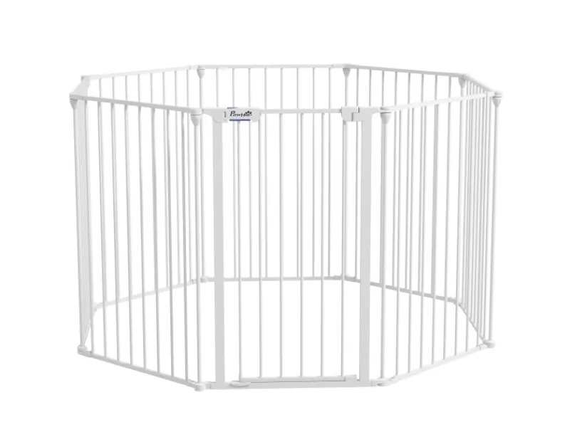 Outlet PawHut Welpenauslauf Klappbar 90 cm Hoch mit 8 Platten Tür