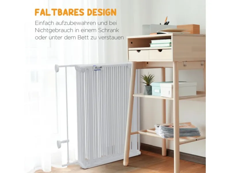 Outlet PawHut Welpenauslauf Klappbar 90 cm Hoch mit 8 Platten Tür