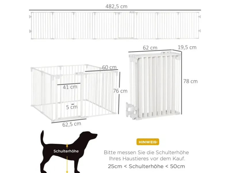 Online PawHut Welpenauslauf mit Tür Klappbar 8 Paneele