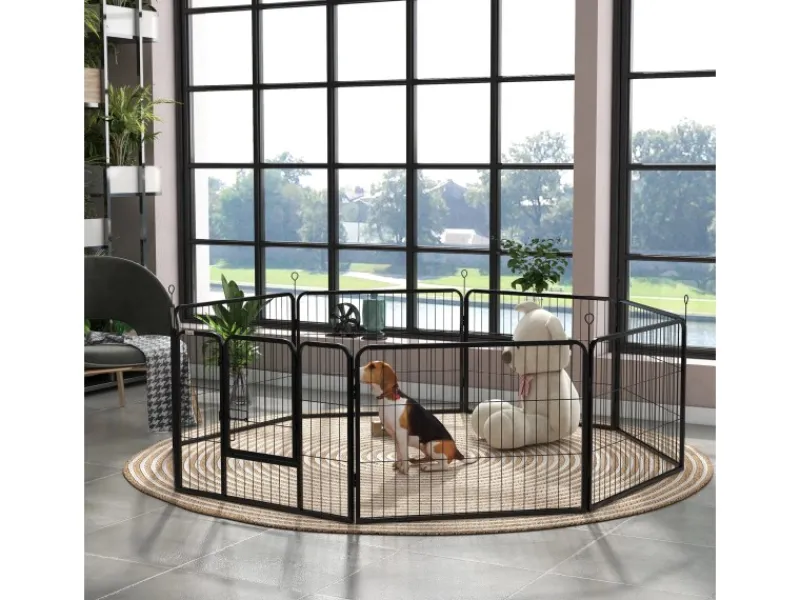 PawHut Welpenfreigehege Freigehege Welpenzaun Laufgitter Laufstall 80 x 60 cm