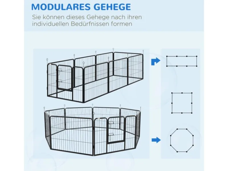 PawHut Welpenfreigehege Freigehege Welpenzaun Laufgitter Laufstall 80 x 60 cm