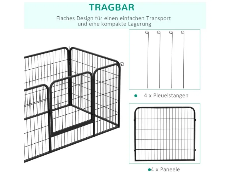 PawHut Welpenfreigehege Freigehege Laufgitter Welpenzaun 70 x 80 cm