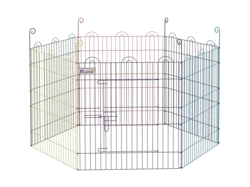 PawHut Welpenlaufstall 6 Stücke 60 cm DIY Laufstall mit Tür