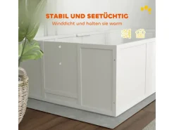 PawHut Wurfkiste für Welpen Kiefernholz MDF Weiß 196L x 96B x 48H cm