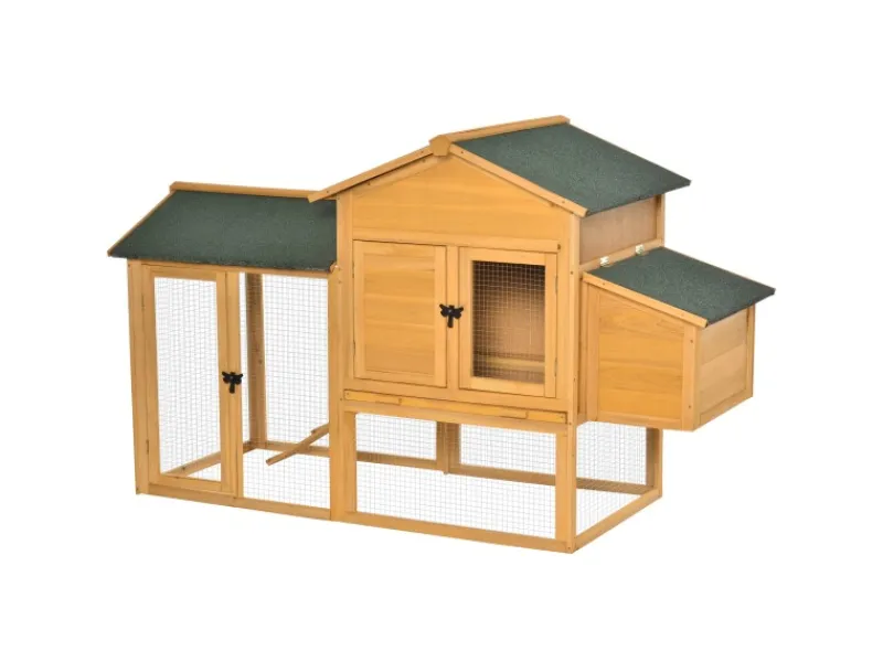PawHut Zwerghühnerstall mit Auslauf Stange Nistkasten