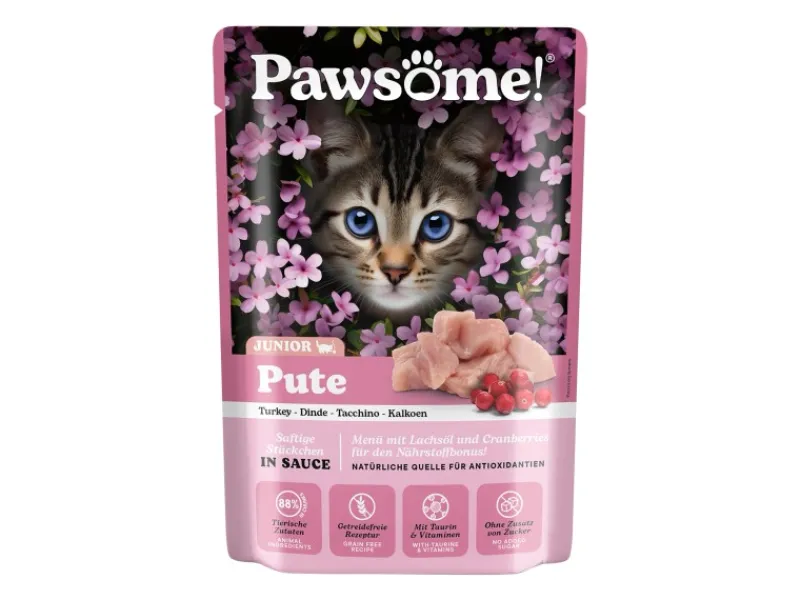 Pawsome Katzen-Nassfutter Junior Pute 85 g