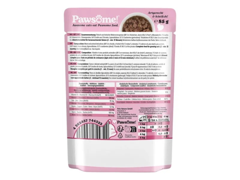 Pawsome Katzen-Nassfutter Junior Pute 85 g