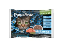 Pawsome Katzen-Nassfutter Adult Lachs 85 g 4er Flowpack
