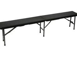Perel Klappbank Polyrattan-Optik Schwarz