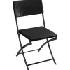 Hot Perel Klappstuhl Polyrattan-Optik Schwarz