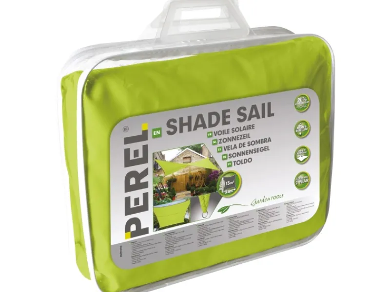 Perel Viereck-Sonnensegel 500 cm x 500 cm Limegrün