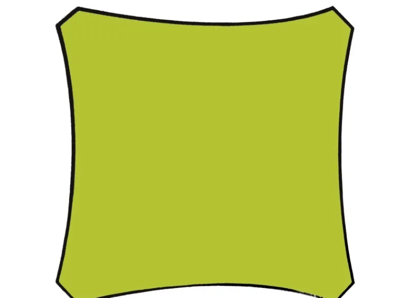 Perel Viereck-Sonnensegel 500 cm x 500 cm Limegrün