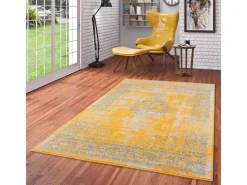 Pergamon Designer Teppich Passion Vintage Bordüre Safran Gelb 120x170cm