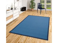 Discount Pergamon Sisalteppich Natura Klassisch mit Bordüre Blau 60x110cm