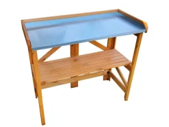Promadino Pflanztisch klappbar mit verzinkter Arbeitsfläche 45 cm x 97 cm x 88 cm