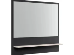 Hot Posseik Flurspiegel Paneel Beauregard-L mit Rahmen und Ablage Creme-Grafit