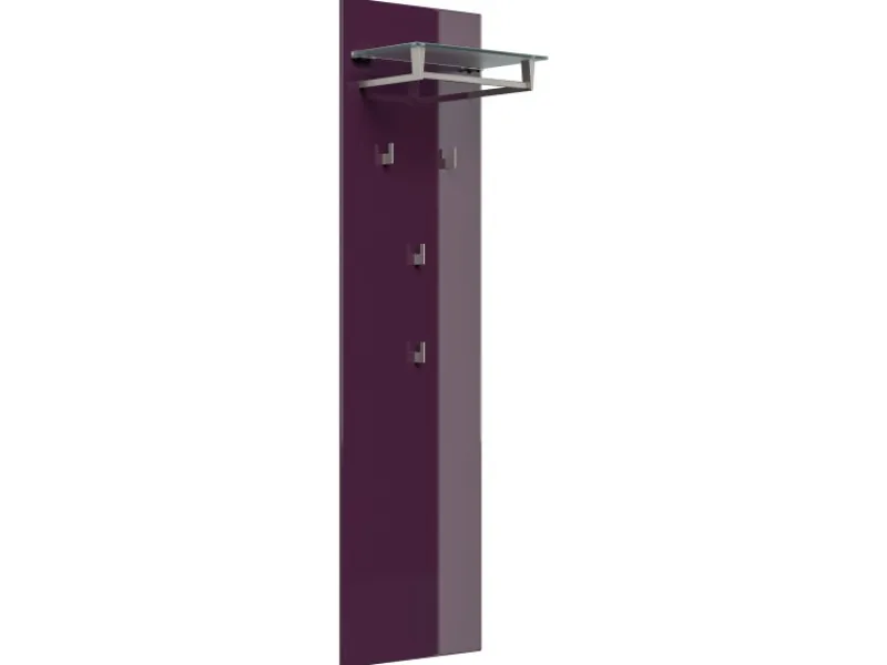 Posseik Garderobe Elite 4 Haken und Hutablage 45 cm x 160 cm Brombeer