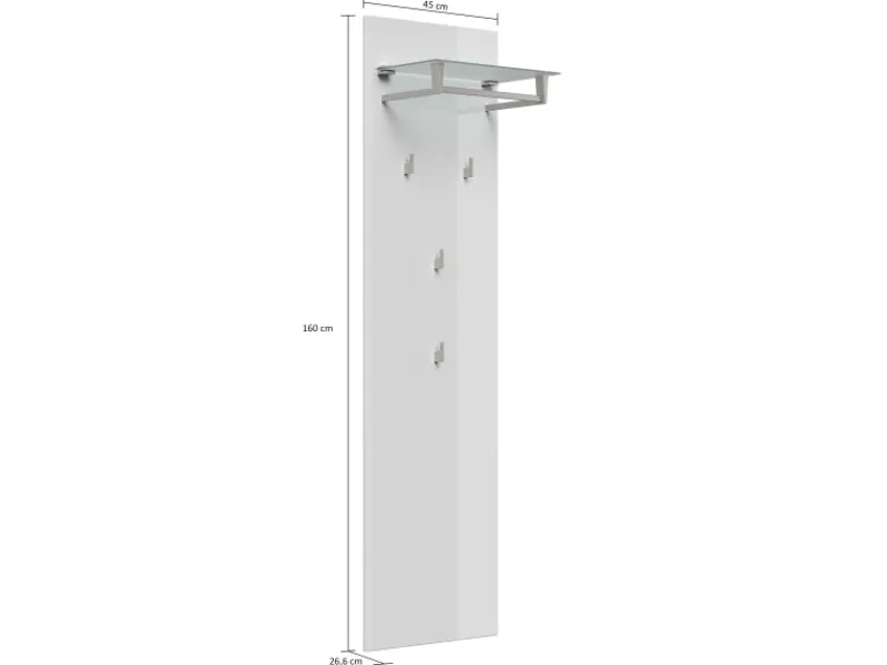 Posseik Garderobe Elite 4 Haken und Hutablage 45 cm x 160 cm Brombeer