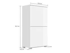 Discount Posseik Schuhschrank Elite 2 Klappen 8 Paar Schuhe 52 cm x 96 cm Weiß-Brombeer Brombeere