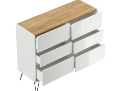 Posseik Sideboard Industrial M 6 Schubladen 120 cm Top